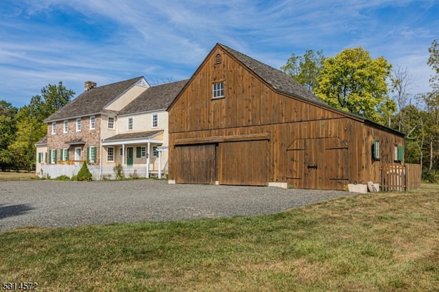 exterior space with a front yard