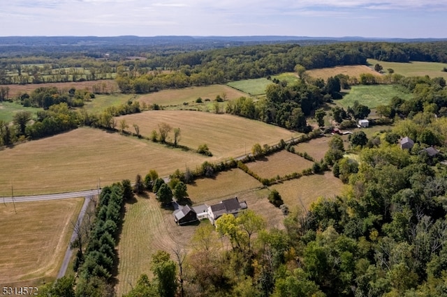 aerial view with a rural view