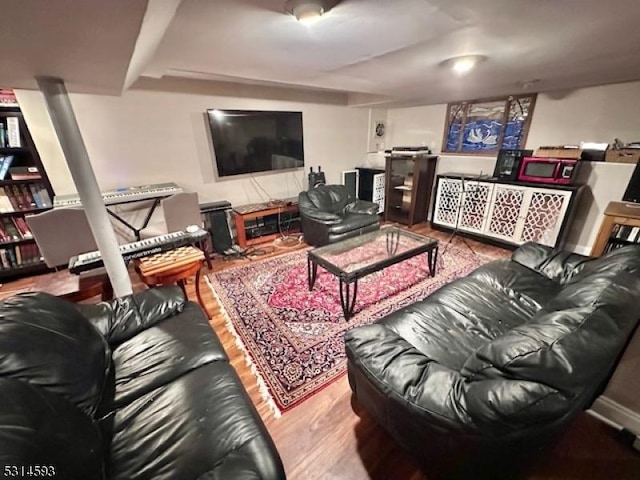 living room featuring hardwood / wood-style floors