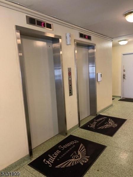 interior space with elevator