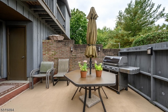 view of patio featuring grilling area