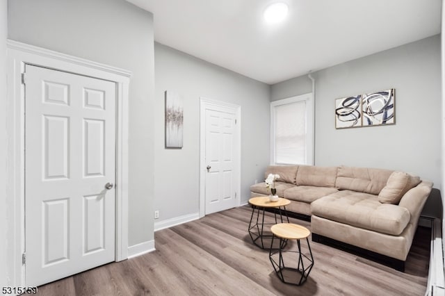 living room featuring light hardwood / wood-style flooring