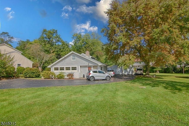 exterior space with a garage