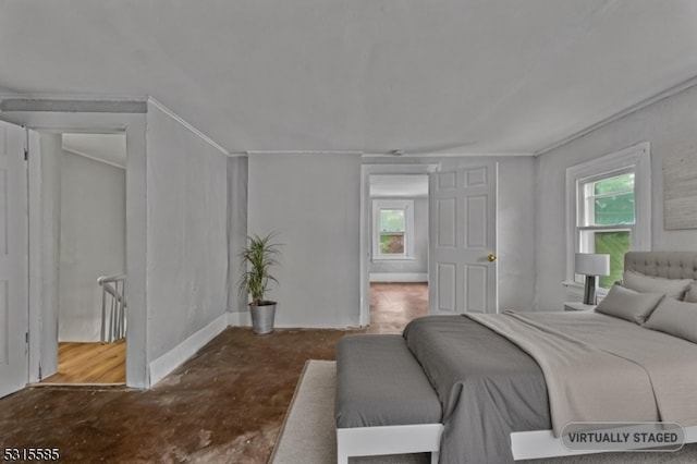 bedroom featuring ornamental molding