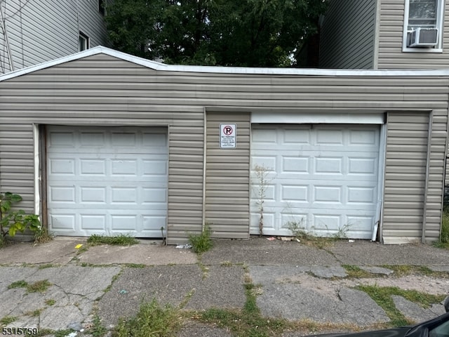 garage with cooling unit