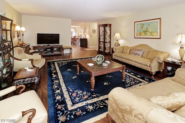 living room featuring hardwood / wood-style flooring