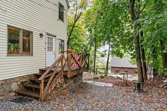 view of yard with a wooden deck