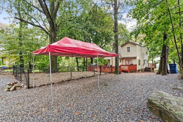 exterior space featuring a wooden deck