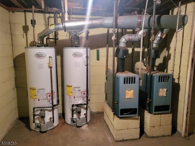 utilities featuring gas water heater