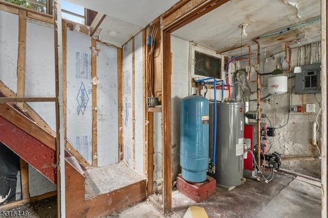 utilities with electric panel and electric water heater