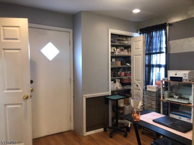 office space featuring hardwood / wood-style flooring