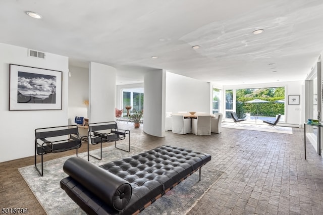 living room featuring a healthy amount of sunlight