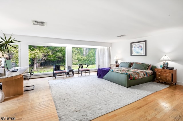 bedroom featuring light hardwood / wood-style flooring