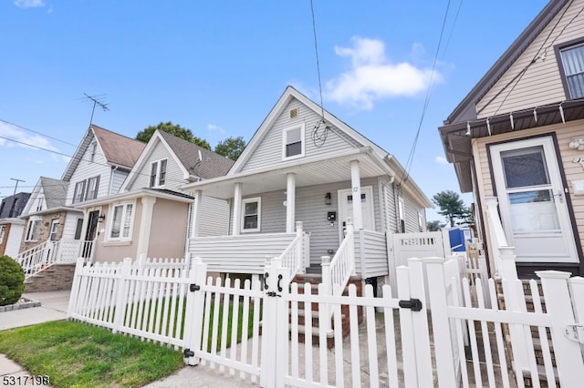 view of front of property with a porch