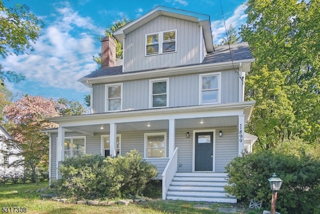 view of front of property with covered porch