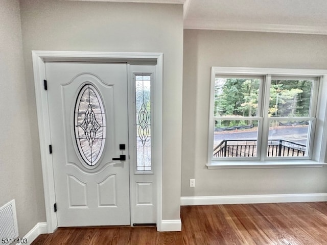 entryway featuring dark hardwood / wood-style flooring