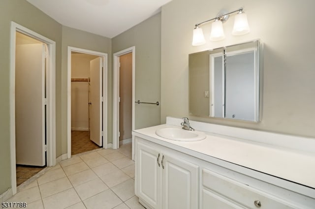 bathroom featuring vanity and tile patterned floors