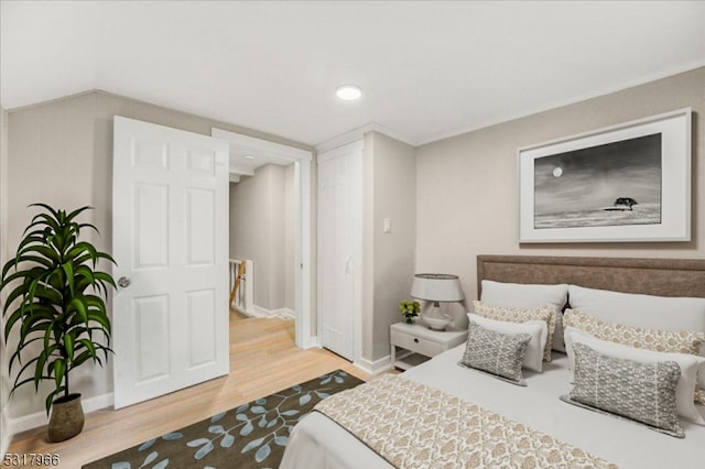 bedroom featuring hardwood / wood-style floors