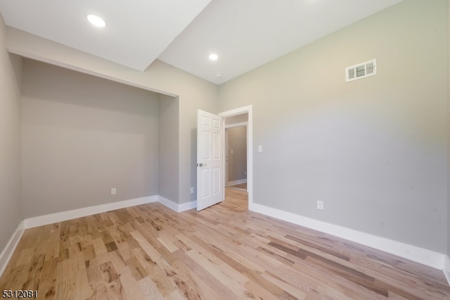 empty room featuring light wood-type flooring