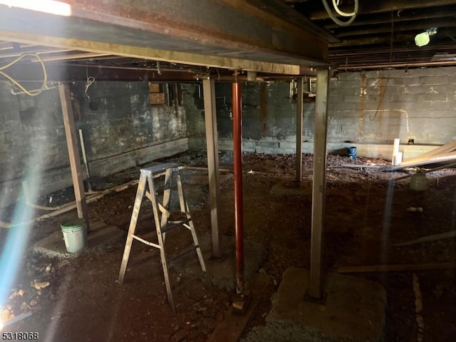 view of basement