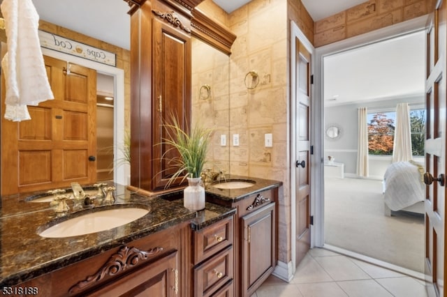 bathroom featuring vanity and tile patterned floors