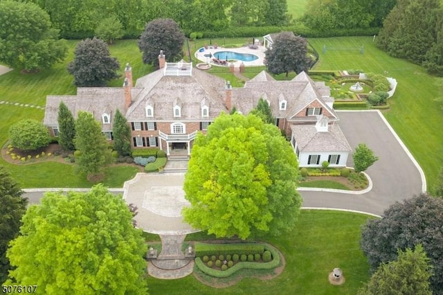 3 Winston Farm Ln, Mendham Twp, NJ 07931 - view from above of property with a pool area