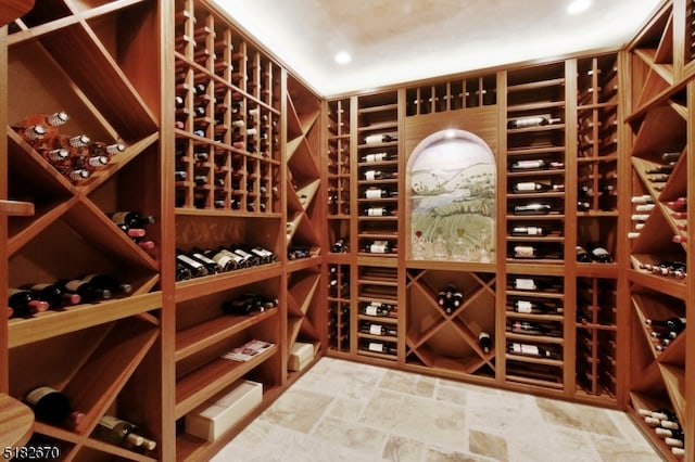 view of wine cellar