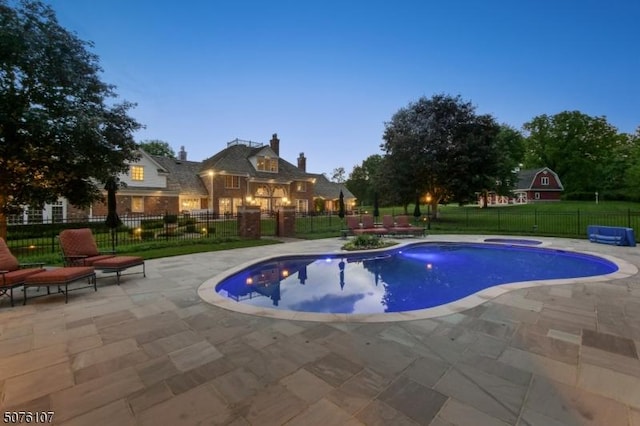 3 Winston Farm Ln, Mendham Twp, NJ 07931 - view of swimming pool with a patio area and fence