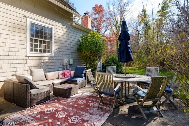 view of patio / terrace with an outdoor living space