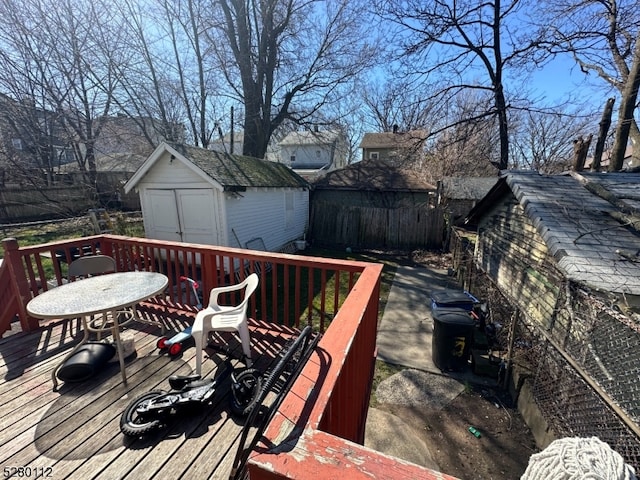 deck with a storage unit