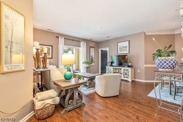 living room featuring hardwood / wood-style flooring