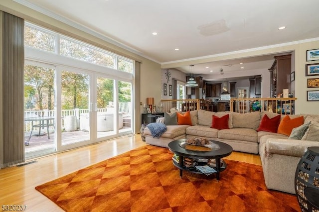 20 Crestview Ln, Sparta Twp, NJ 07871 - living room with ornamental molding and recessed lighting