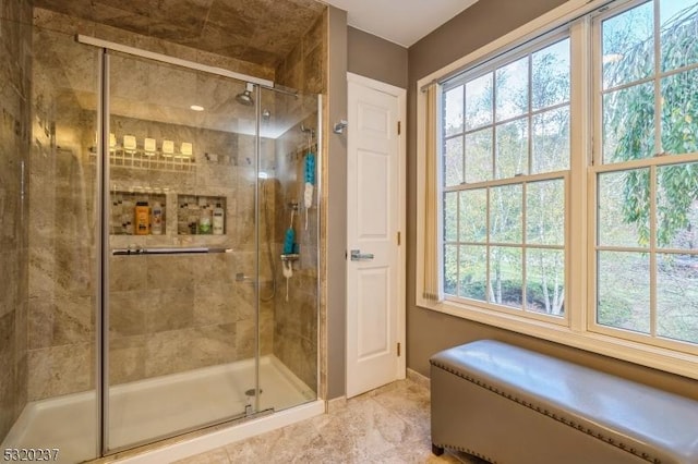 20 Crestview Ln, Sparta Twp, NJ 07871 - bathroom with a shower stall, plenty of natural light, and baseboards