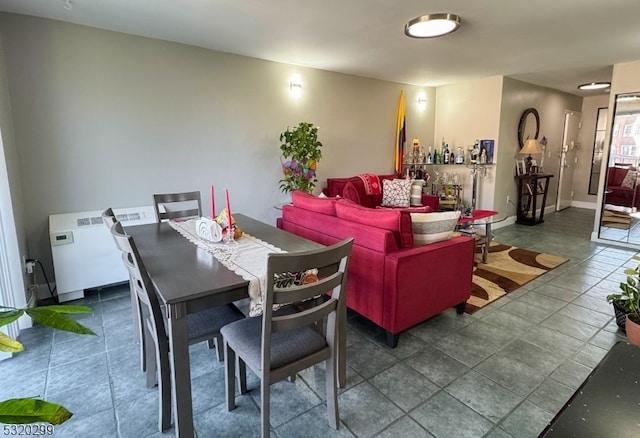 view of tiled dining space