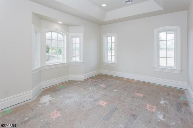 4 Hall Rd, Chester Twp, NJ 07930 - unfurnished room featuring baseboards and a tray ceiling