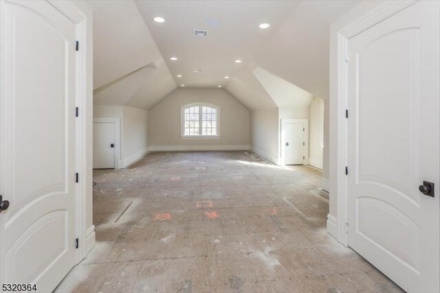 4 Hall Rd, Chester Twp, NJ 07930 - bonus room featuring vaulted ceiling, recessed lighting, and baseboards