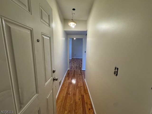 hallway featuring light wood-type flooring