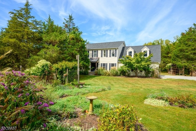 view of front of house with a front yard