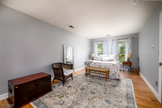 bedroom featuring light hardwood / wood-style floors