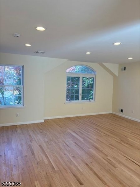 empty room featuring light hardwood / wood-style floors