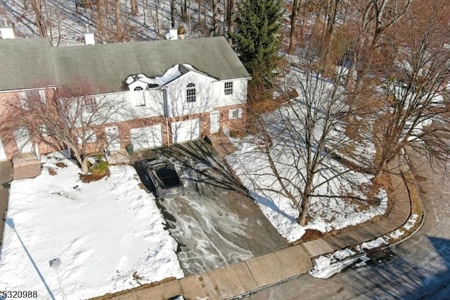 view of snowy aerial view