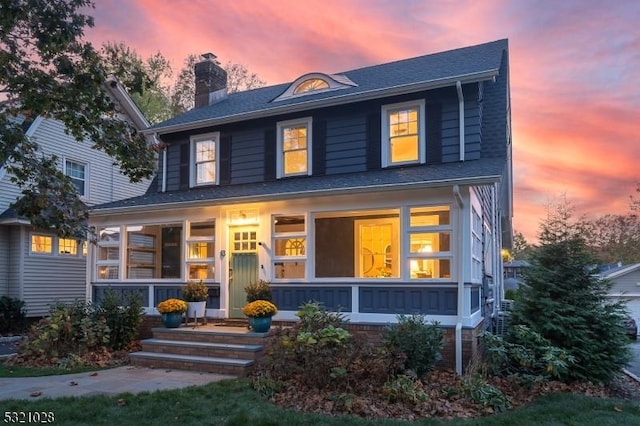 view of front of house with covered porch