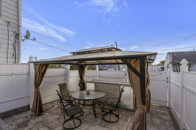 view of patio with a gazebo