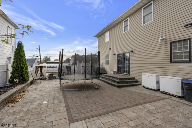 view of patio featuring a trampoline