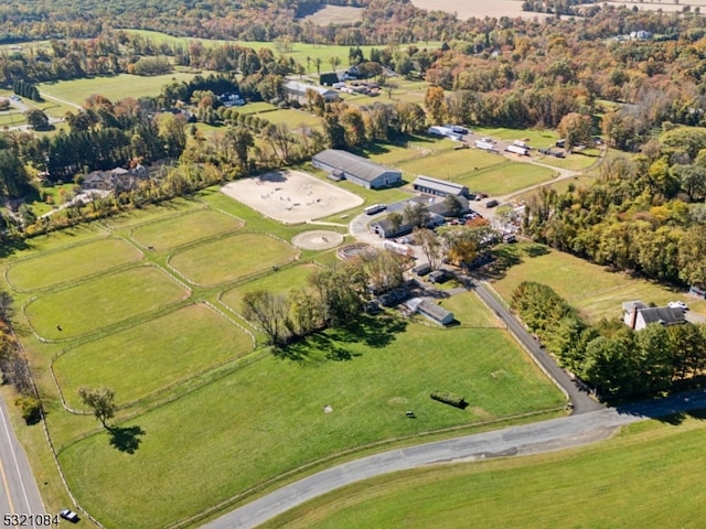 aerial view with a rural view