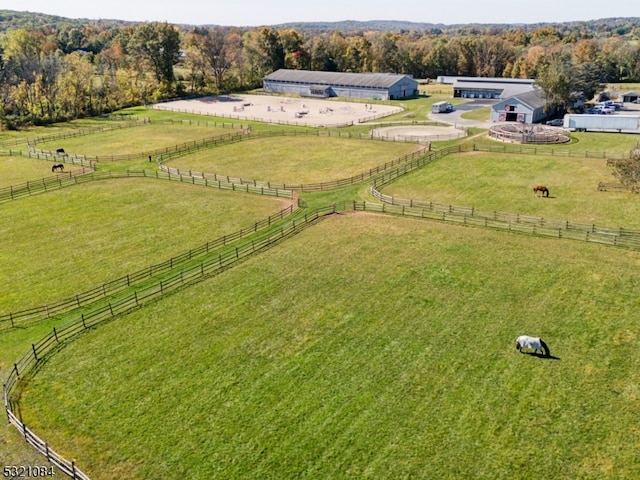 drone / aerial view featuring a rural view