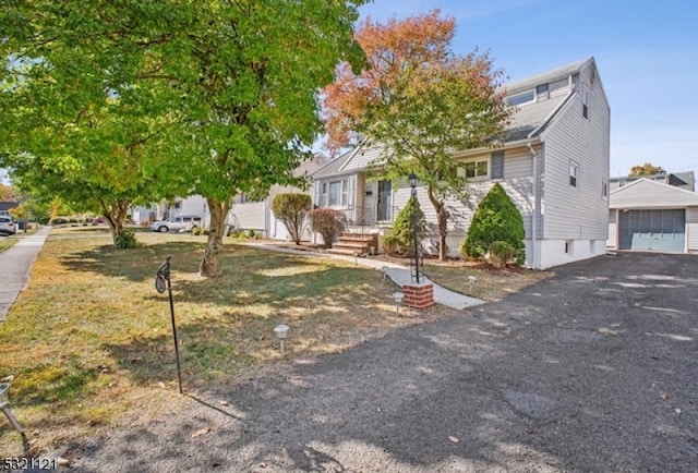 obstructed view of property featuring a garage