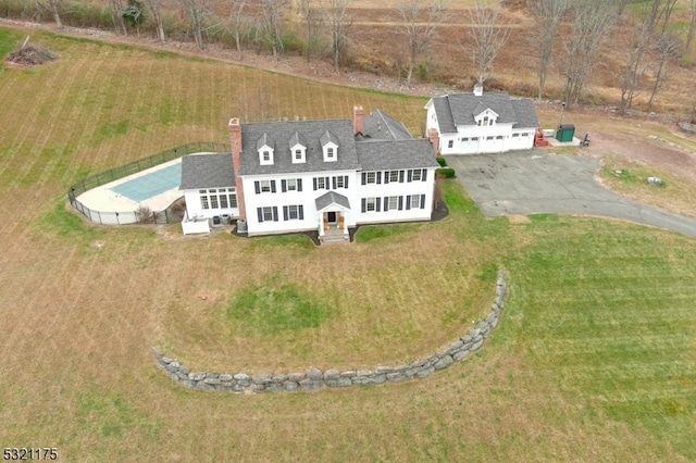 bird's eye view with a rural view