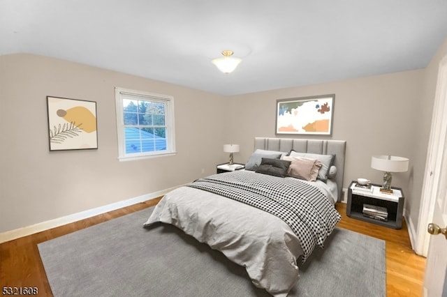 bedroom with hardwood / wood-style floors