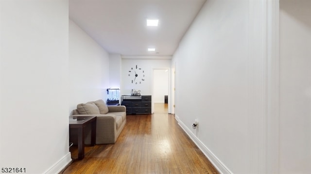 hallway featuring wood-type flooring